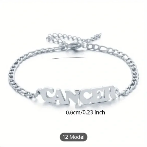 Trendy Horoscope zodiac letter bracelets One of each unisex. Stainless steel. - Picture 5 of 10